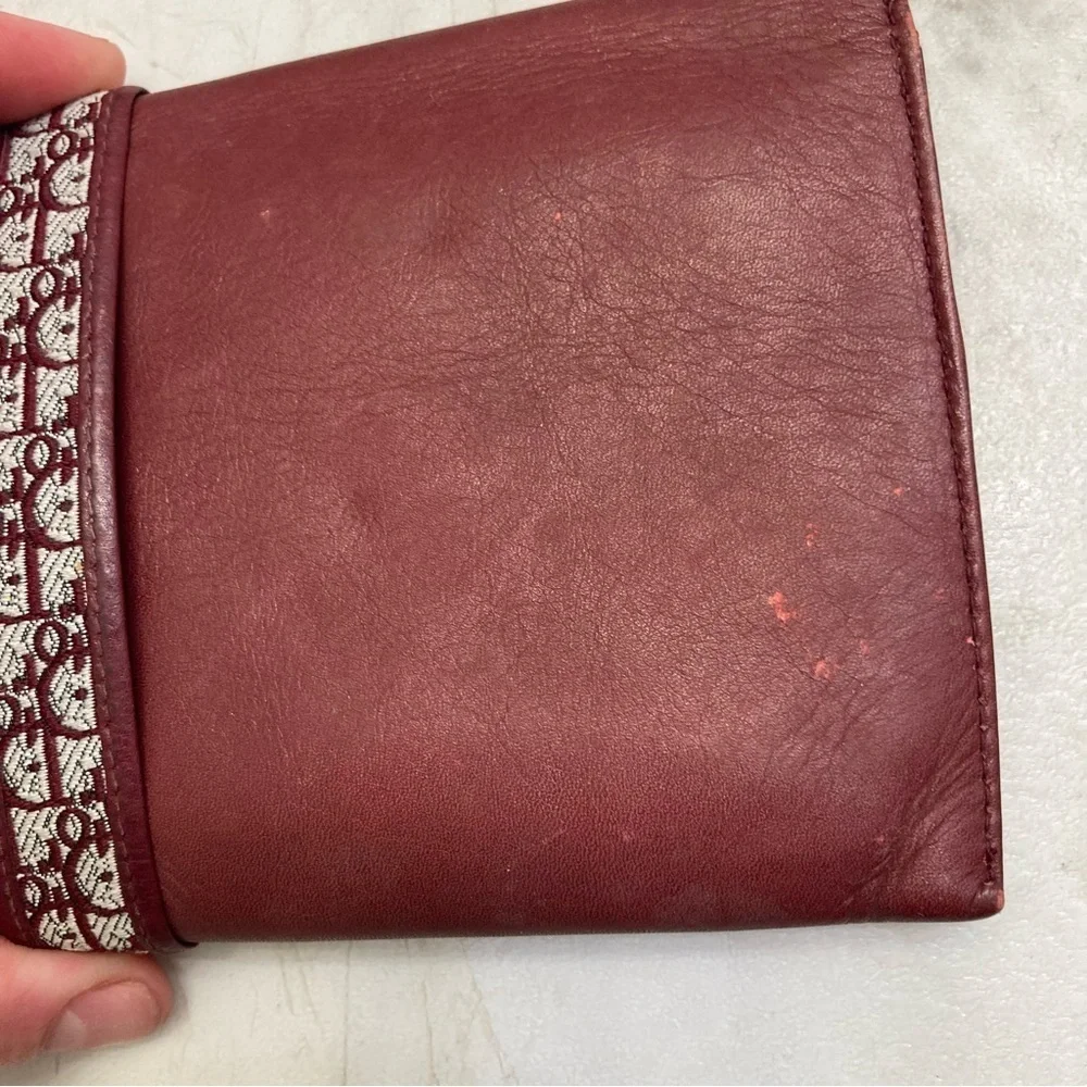 Dior vintage burgandy leather wallet